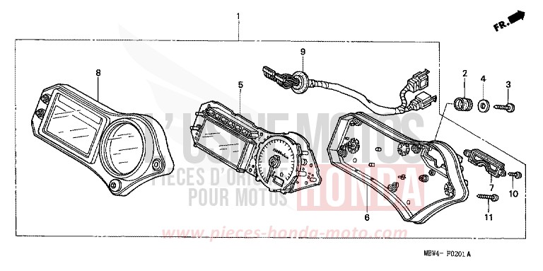 MESSGERAET von CBR600F Special Edition ROSS WHITE (NH196) von 2002